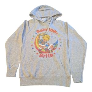 Rainbow Brite Hoodie Small Gray 80s Nostalgia Y2K Retro Graphic Sweatshirt NWOT